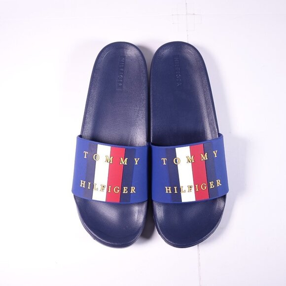Tommy Hilfiger Ramen Slide Sandals Medium Blue - Picture 1 of 8